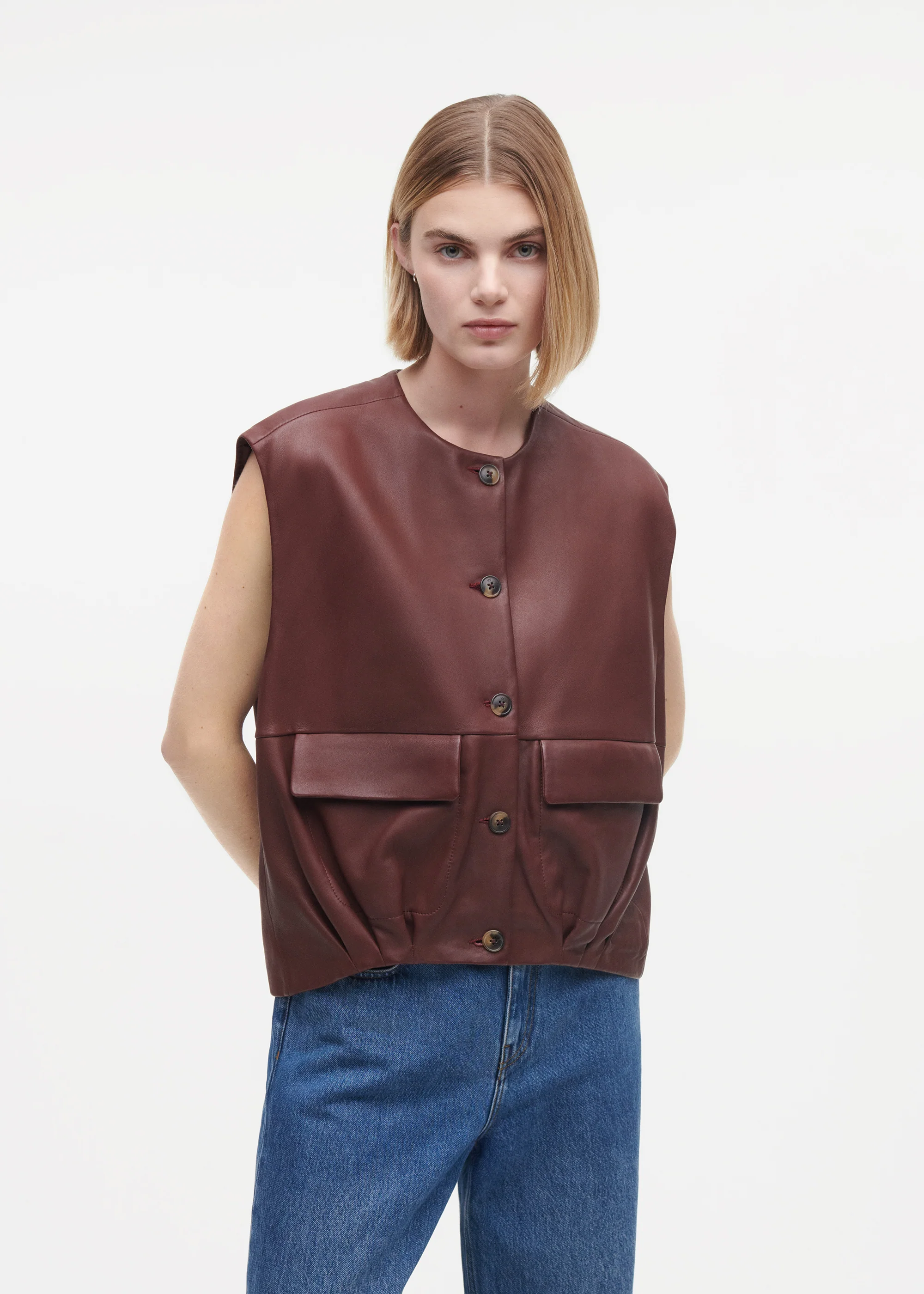 DANIELA Leather Gilet - Image 3