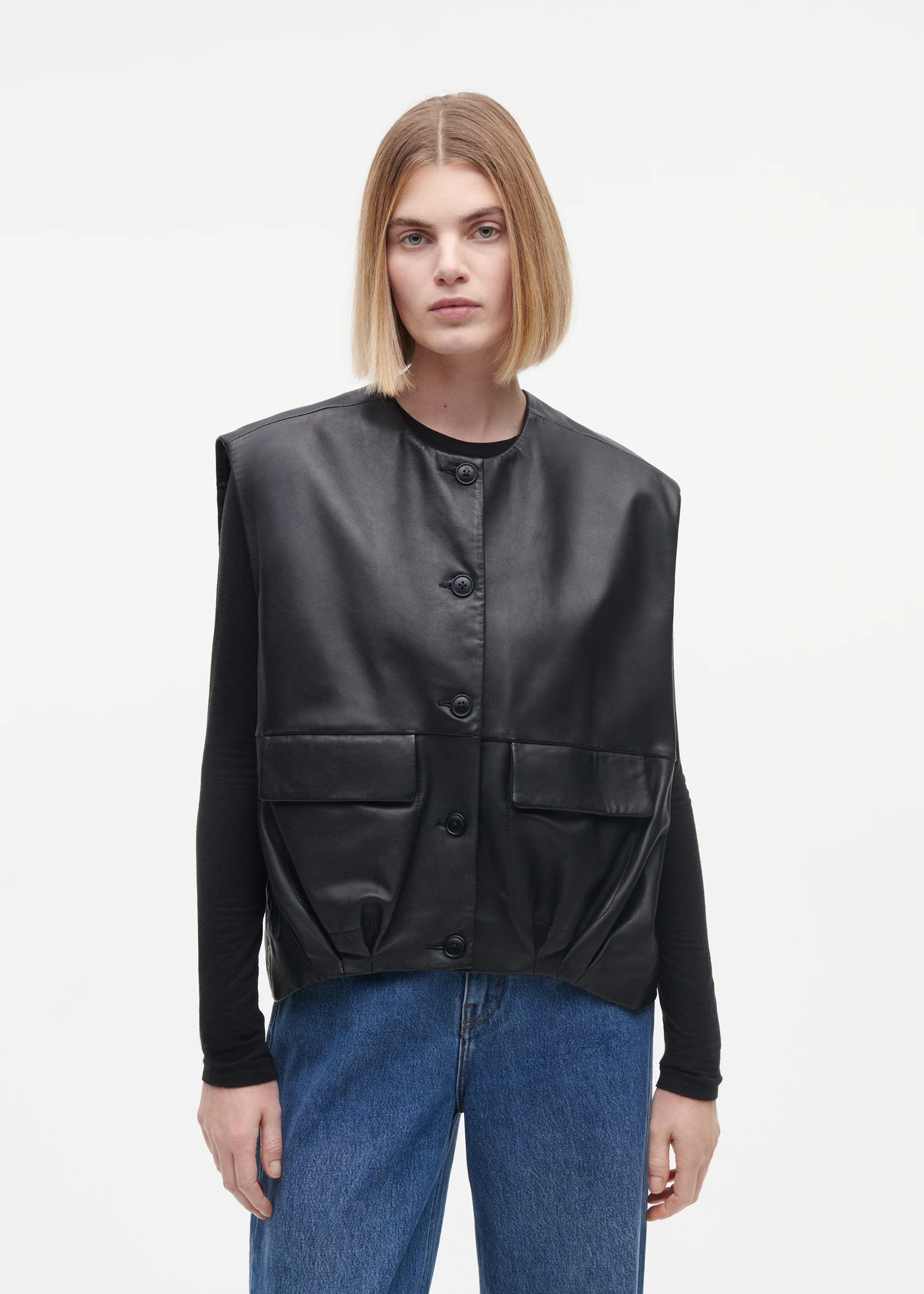 DANIELA Leather Gilet - Image 3