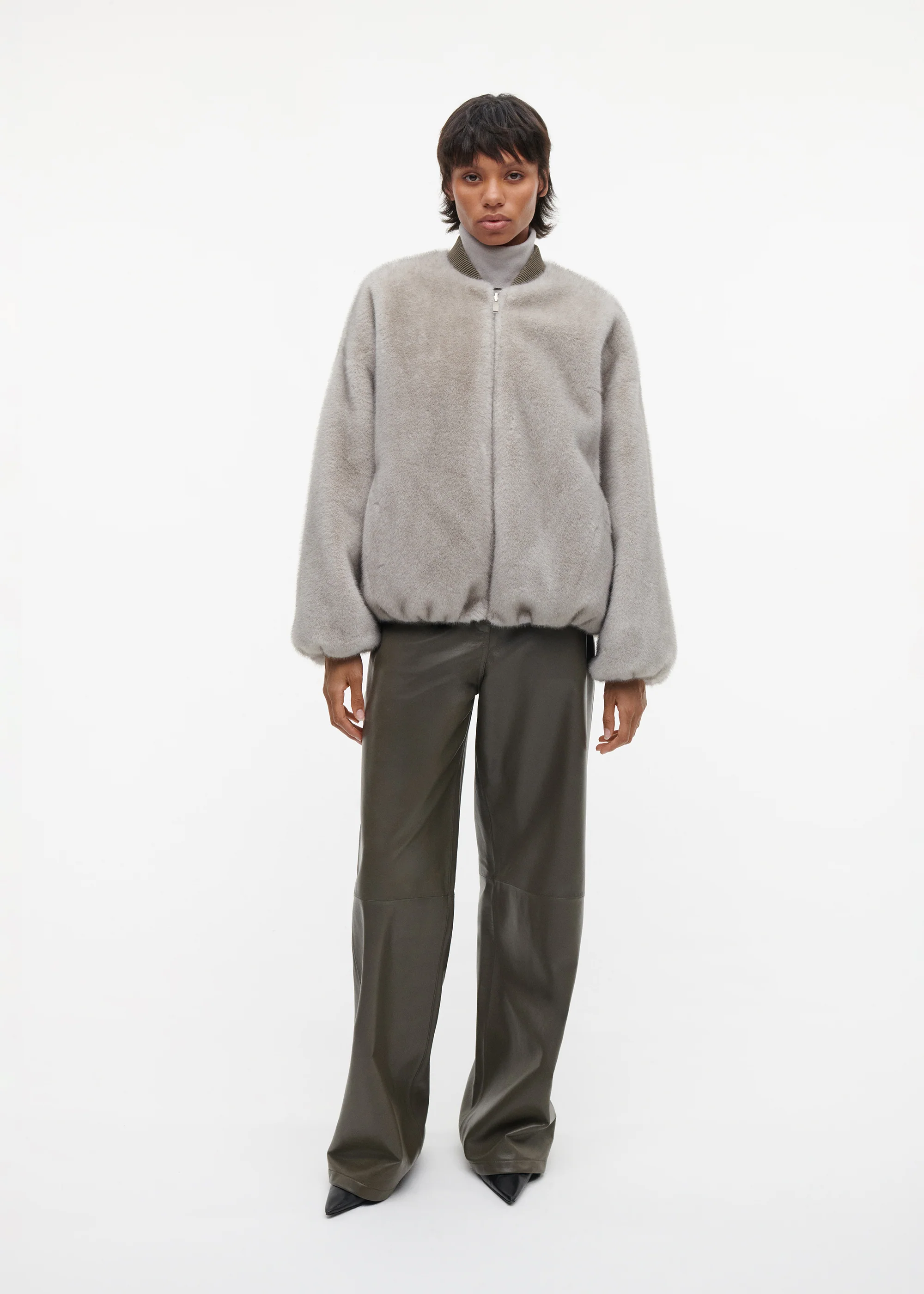 ETTA Faux Fur Bomber Jacket - Image 3