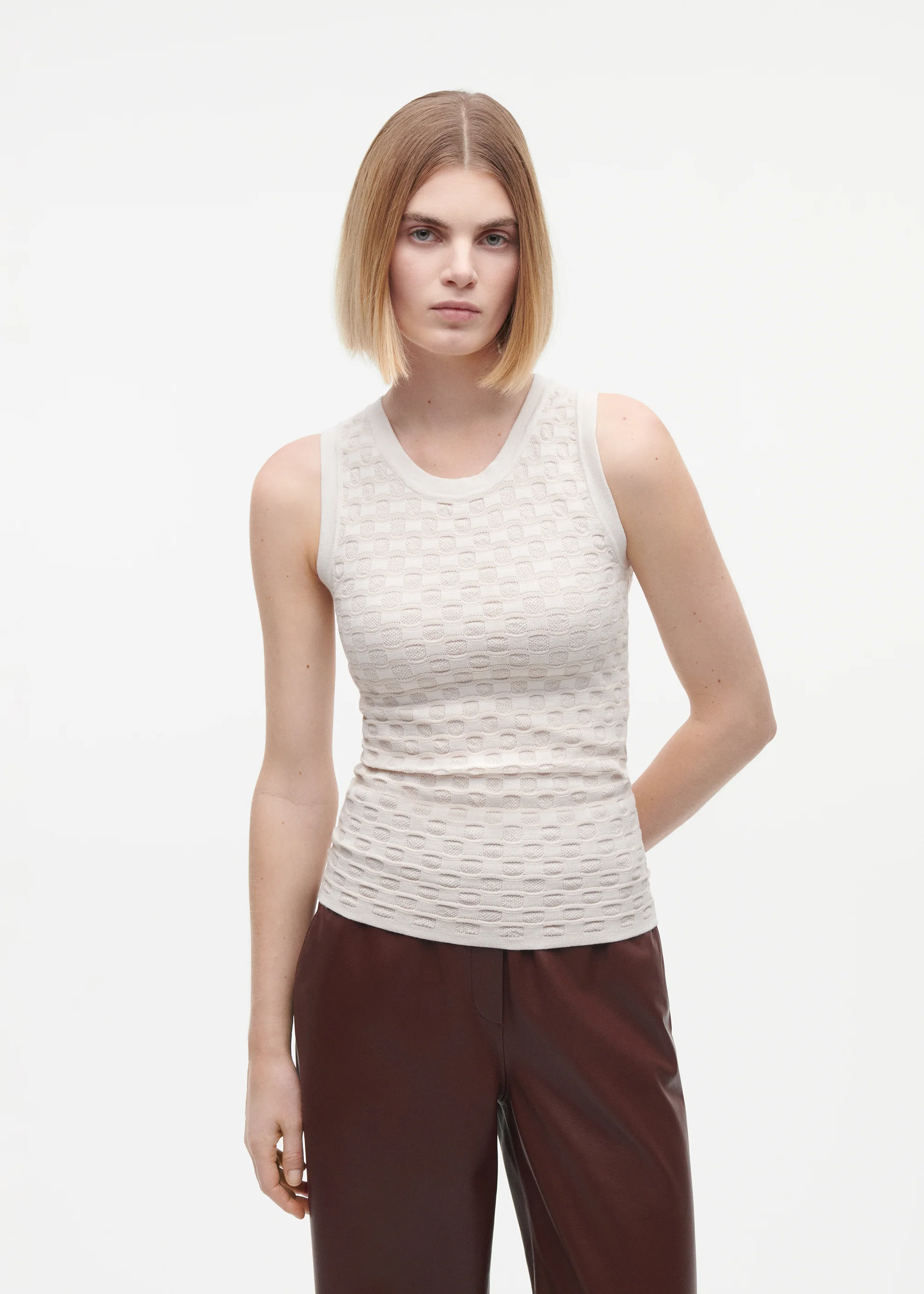 LANEY Viscose Jacquard Top - Image 3