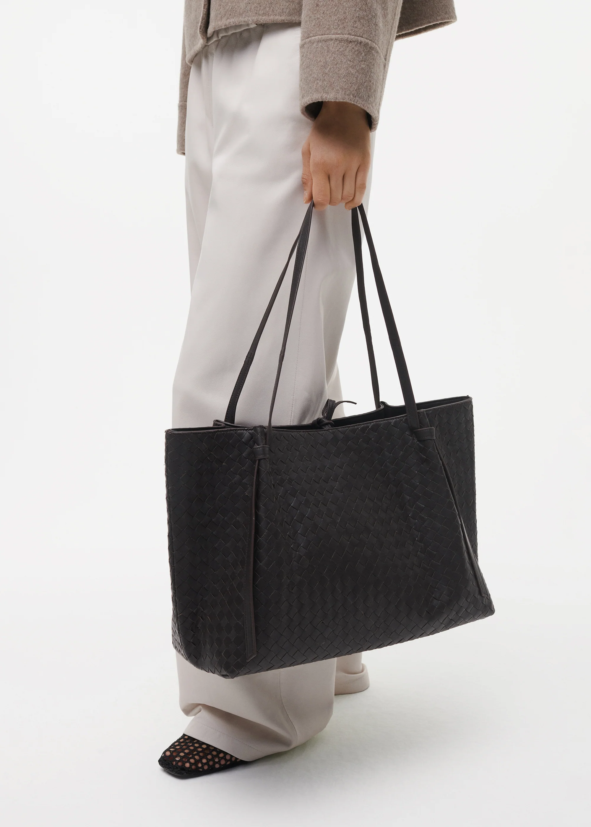 LEANDRA Woven Leather Bag - Image 3