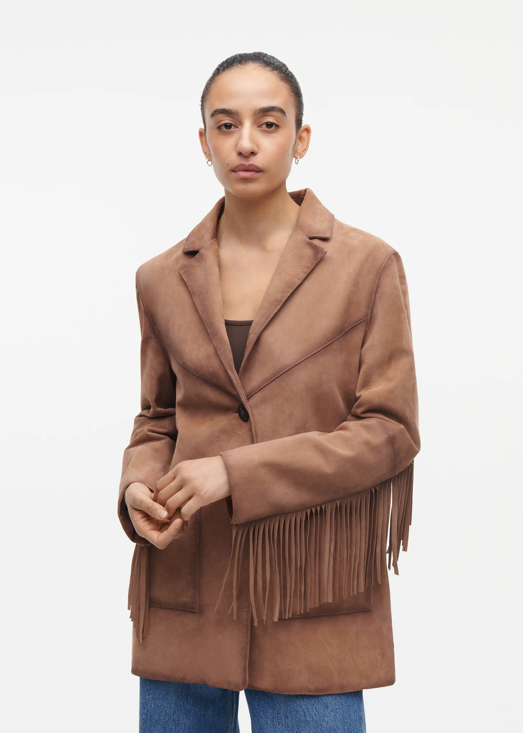 VITORIA Suede Fringe Jacket - Image 4